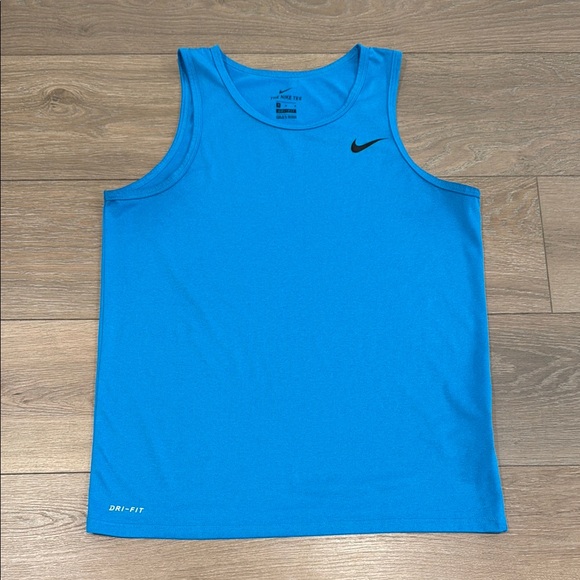NIKE Teal Blue The Nike Tee Dri-Fit Sleeveless Polyester‎ Active Tank Top Size M - Picture 1 of 9